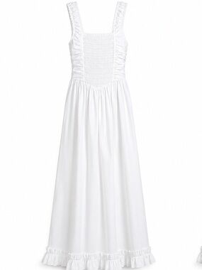 GANNI Cotton Midi Open Back Dress Size 0